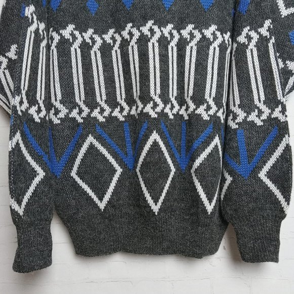 Vintage 80s 90s Uniform Code Sweater Geometric Men Size XL - Picture 4 of 7